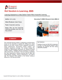 Cover - Aragon Hot Vendors in Learning 2025 Report